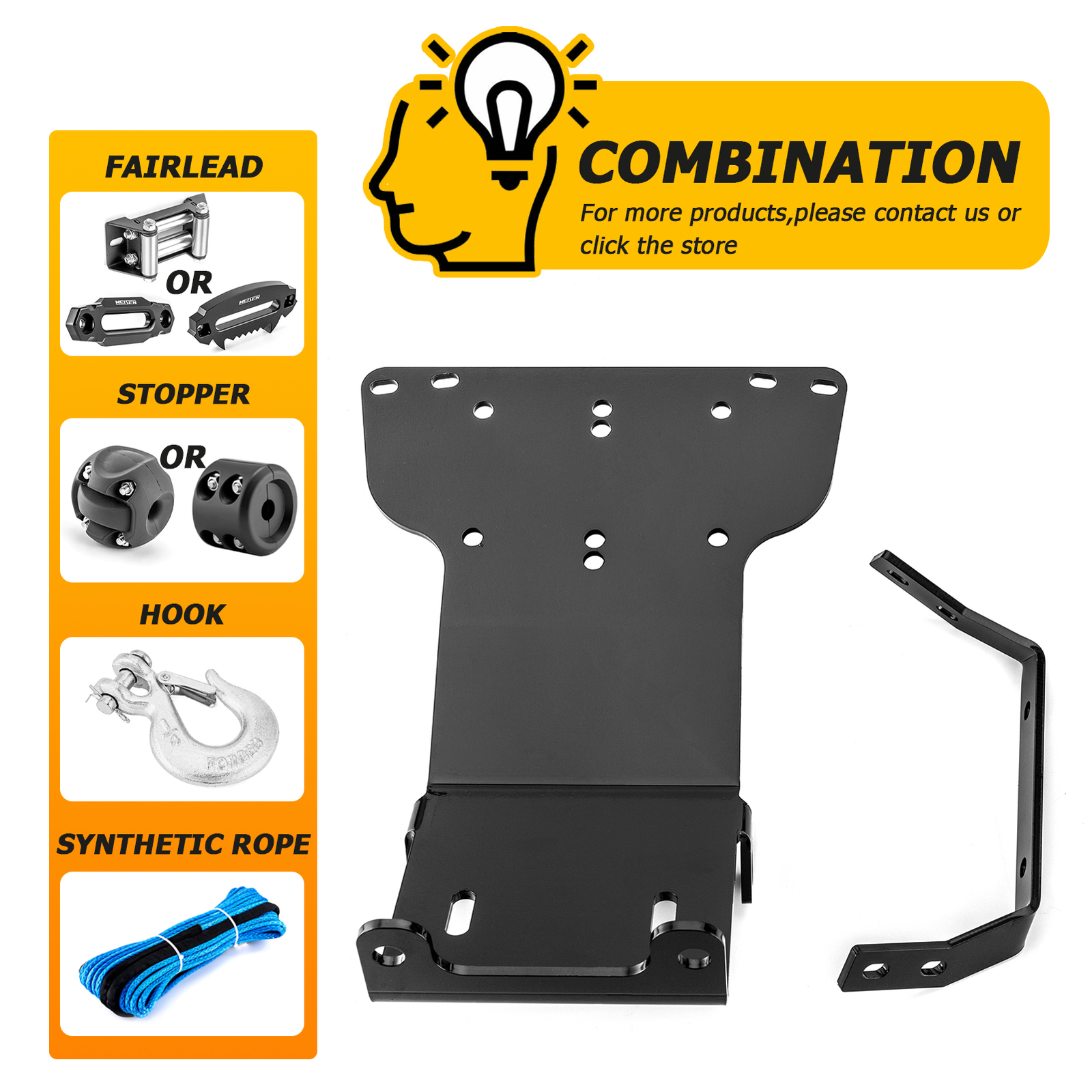 Heavy-Duty Steel ATV Winch Mounting Plate Fits 2000-2008 HONDA RANCHER 350/400