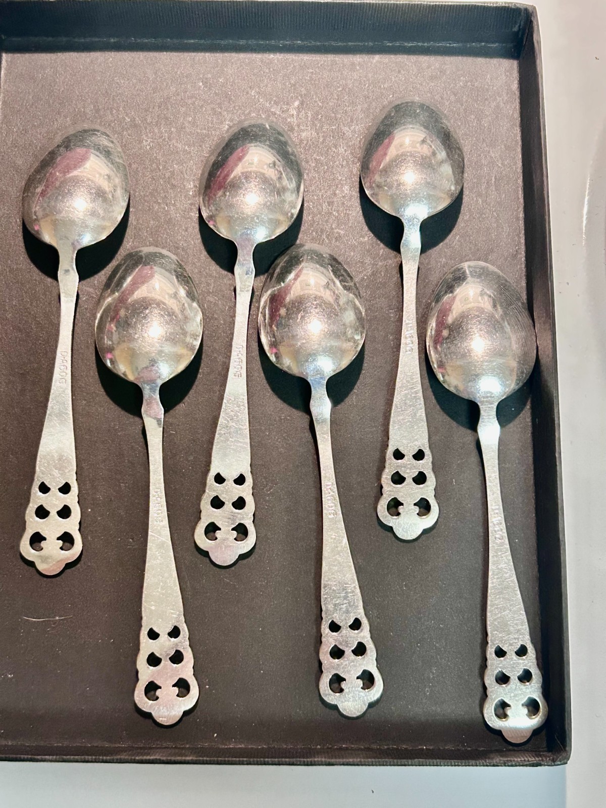 David Andersen Norrona Demitasse 5" Spoon set (6) D-A 60G Elegance Silver Plate