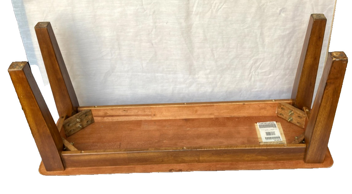 VINTAGE WALNUT SOLID WOOD 41" LONG WINDOW TWO SEATER BENCH - NICE!!