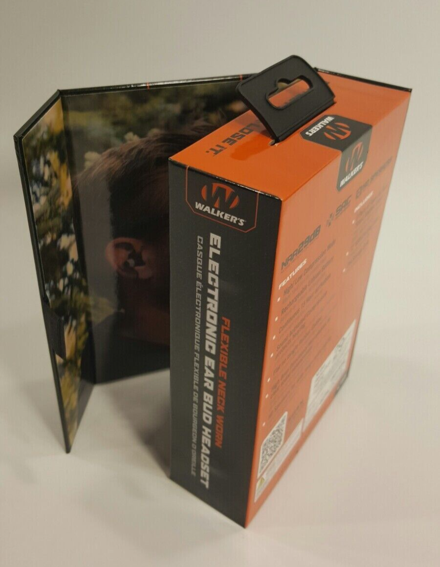 Walker's Rope Hearing Enhancer Flexible Neck Worn Electronic Ear Bud Headset NEW