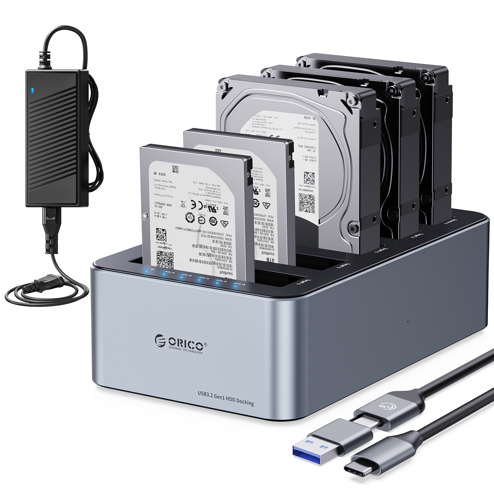 ORICO 5Bay Hard Drive with Cloner Hard Drive Docking Station 2.5''/3.5'' SSD HDD