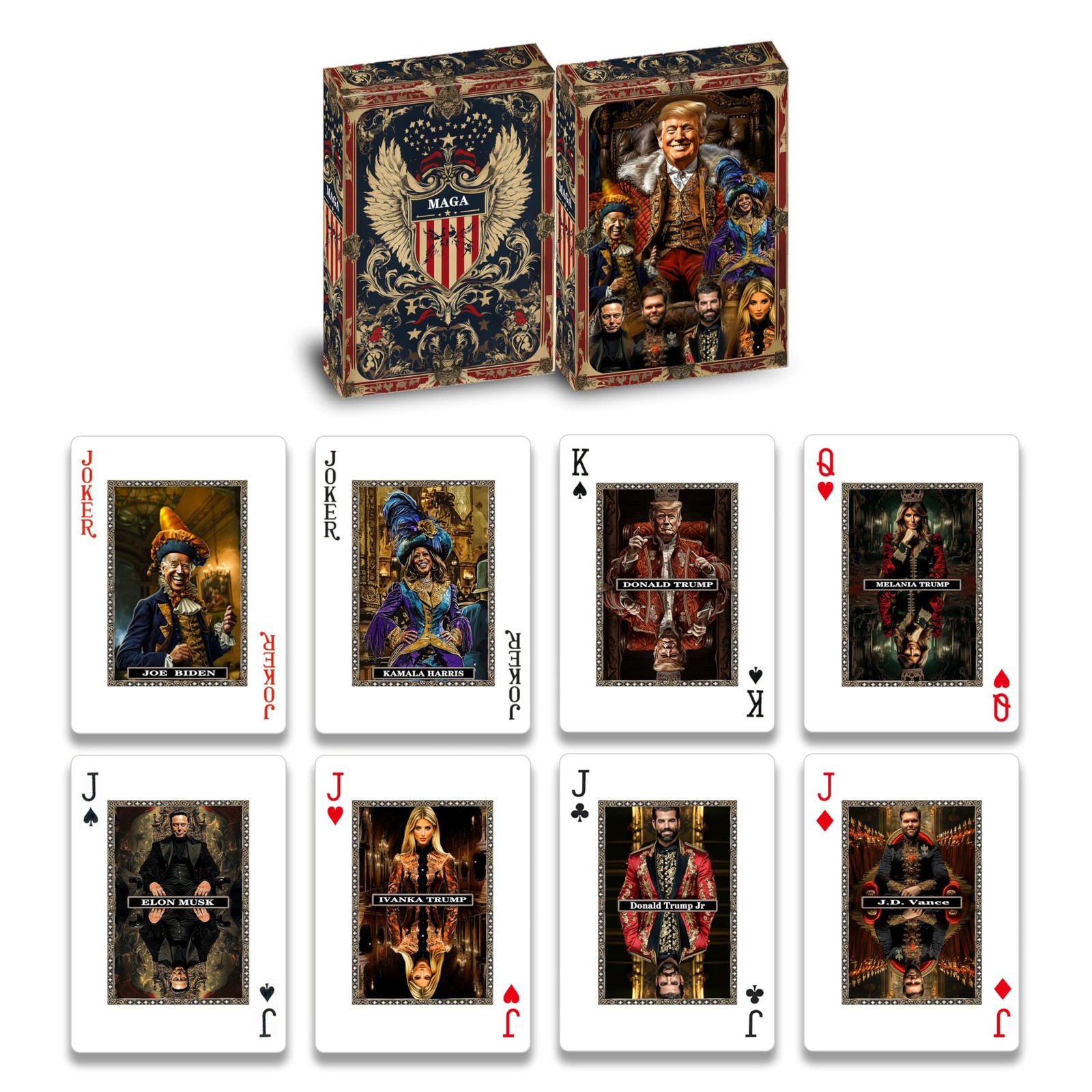 Trump Playing Cards - Maga Poker Cards, Waterproof, Donald Trump Gift
