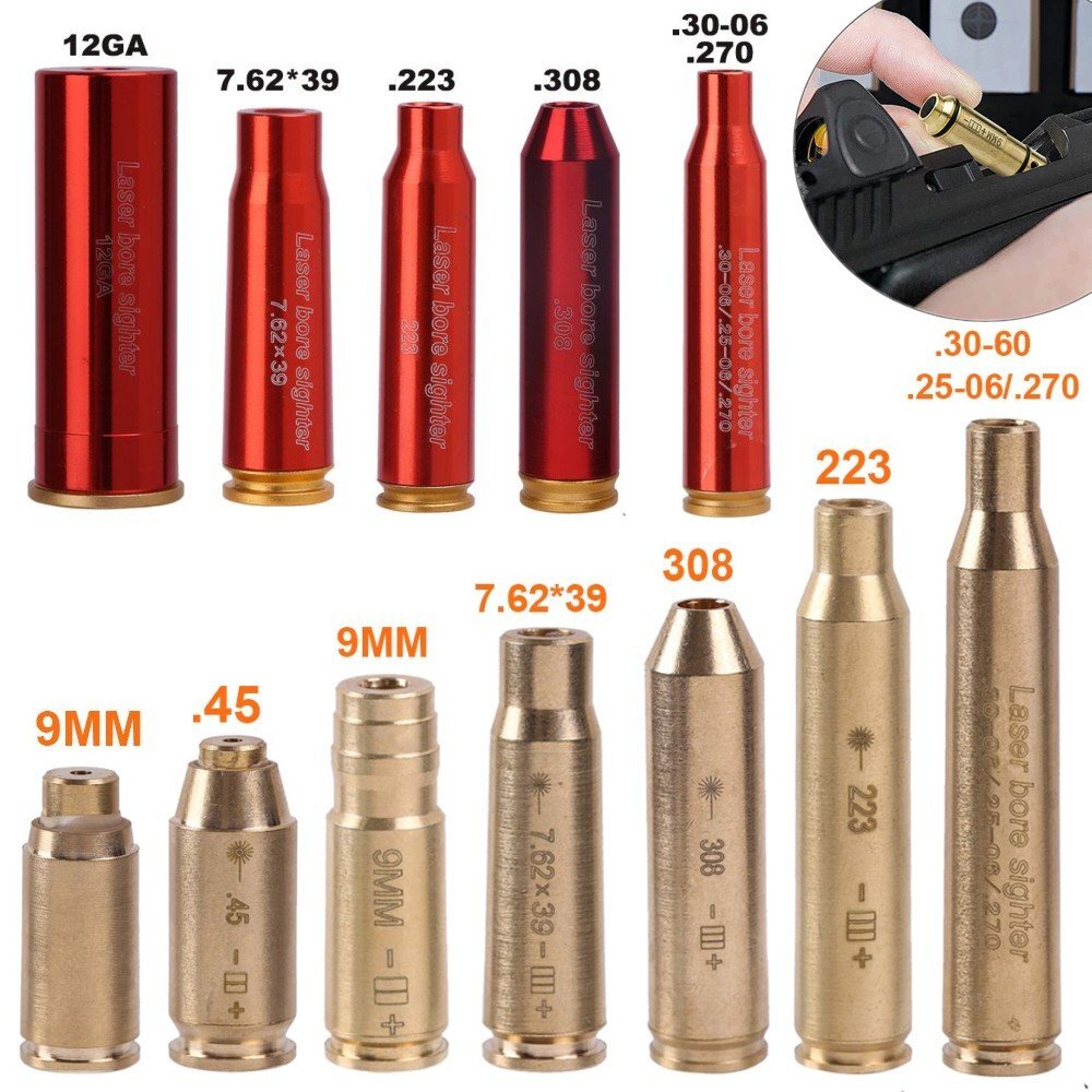 Laser Bore Sight Sighter BoreSighter Red Dot Laser Cartridge Battery Included US