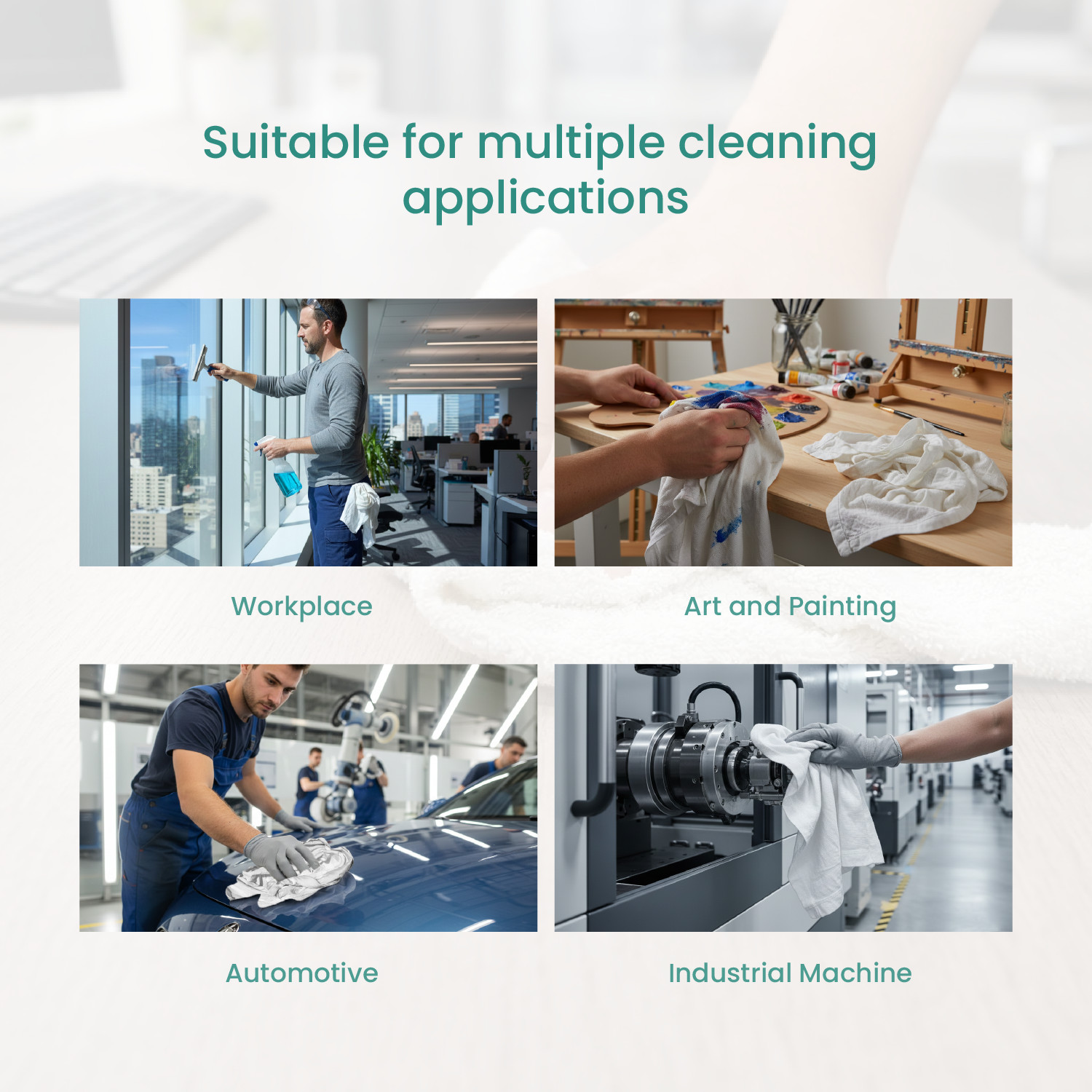 White Knit Rags 50 LB Box - T-Shirt Wiping Bulk Cleaning Cloths