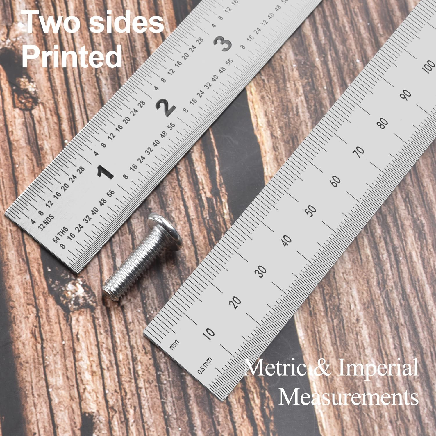 6 Inch Machinist Ruler, 4-Pack Stainless Steel Precision Scale Ruler with Inch/M