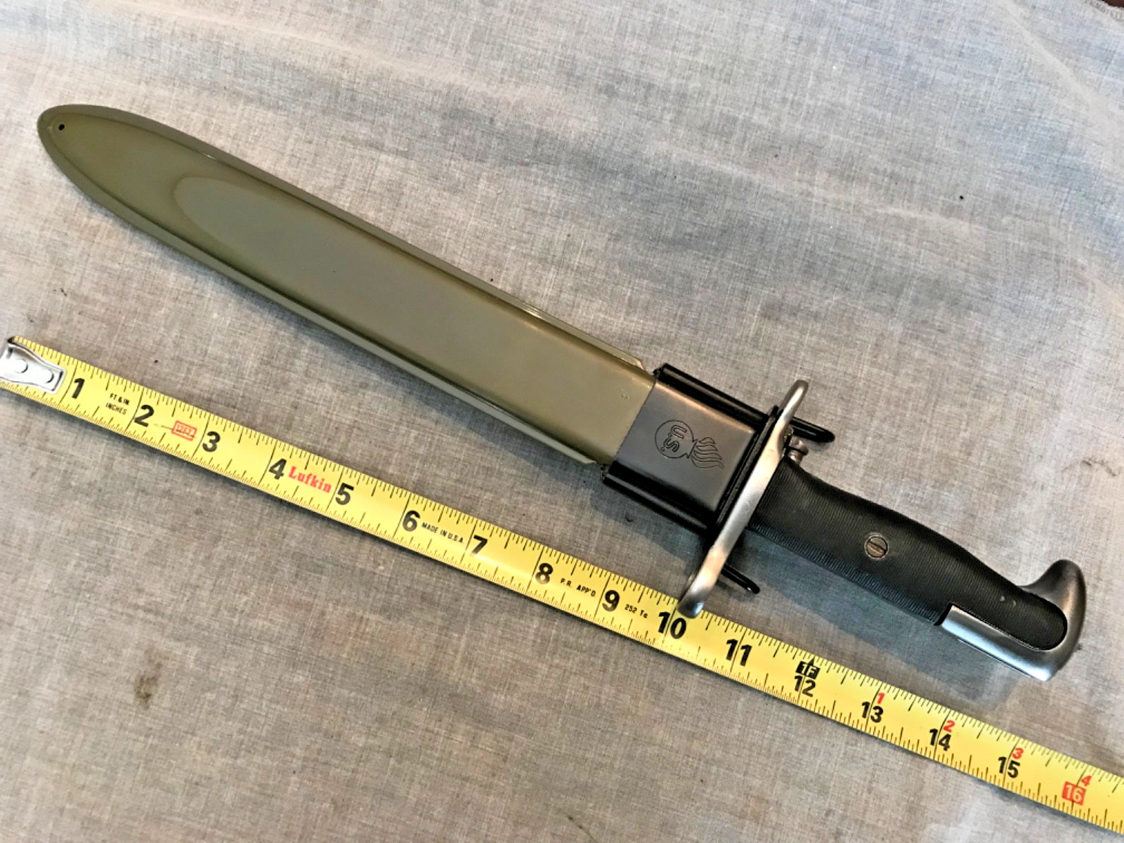 US WWII AFH 10” M1 BAYONET & Scabbard* for U.S. WWII M1 Garand #2556