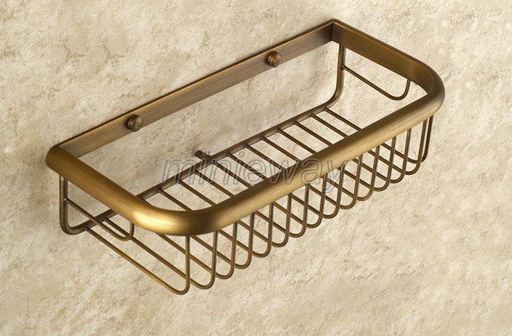 300mm Antique brass Wall Mounted Bathroom Shower Shelf Storage Basket mba523