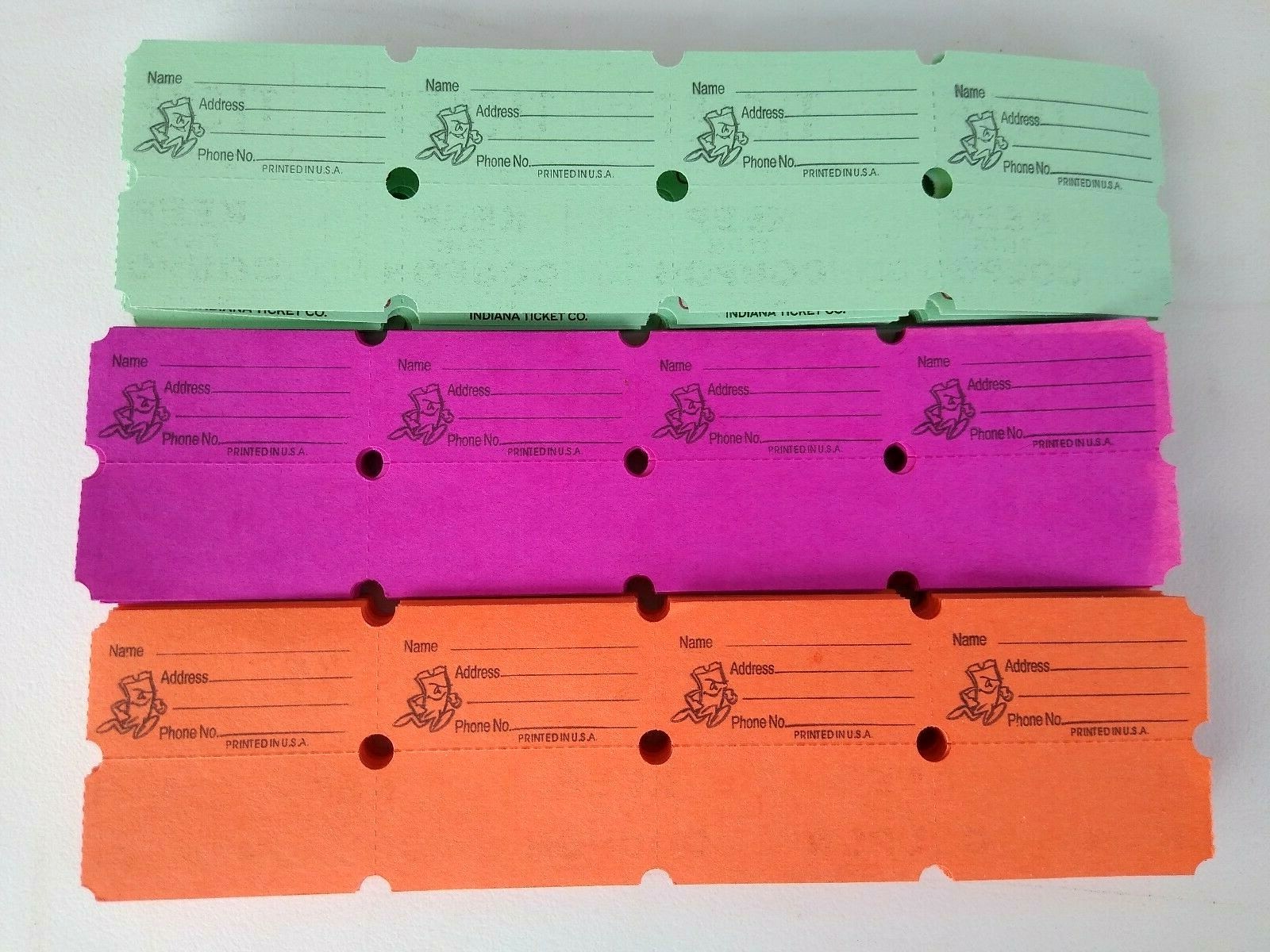 Raffle Tickets 50 Flat Double Stub 50//50 Keep This Coupon Carnival Festival