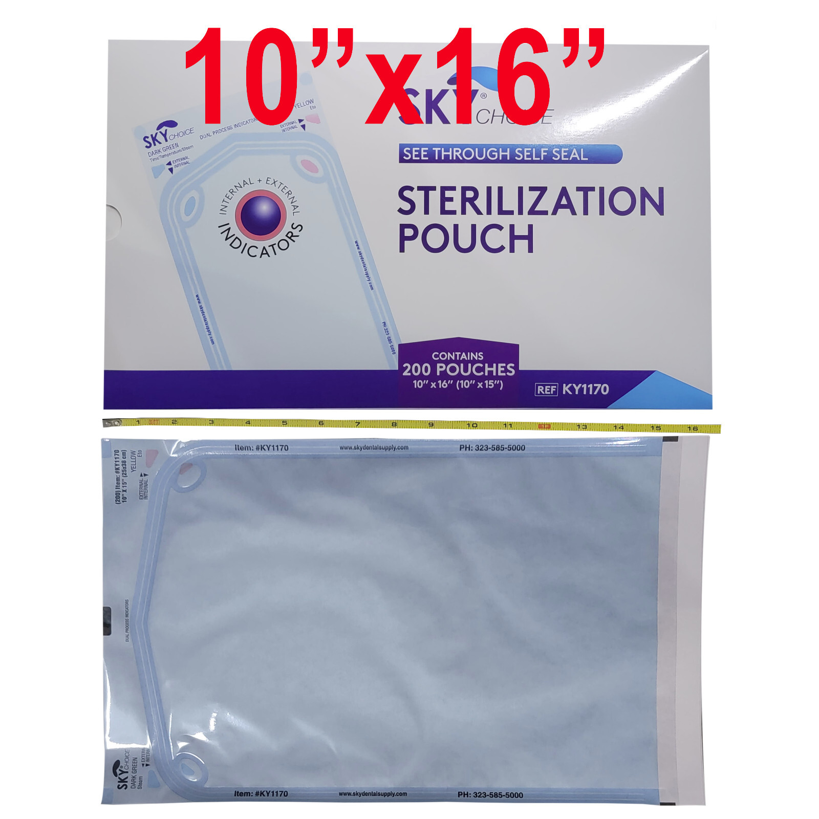 up to 1600 Sterilization Pouches 10" x 16 " Dental Medical Self Seal Pouch Bag