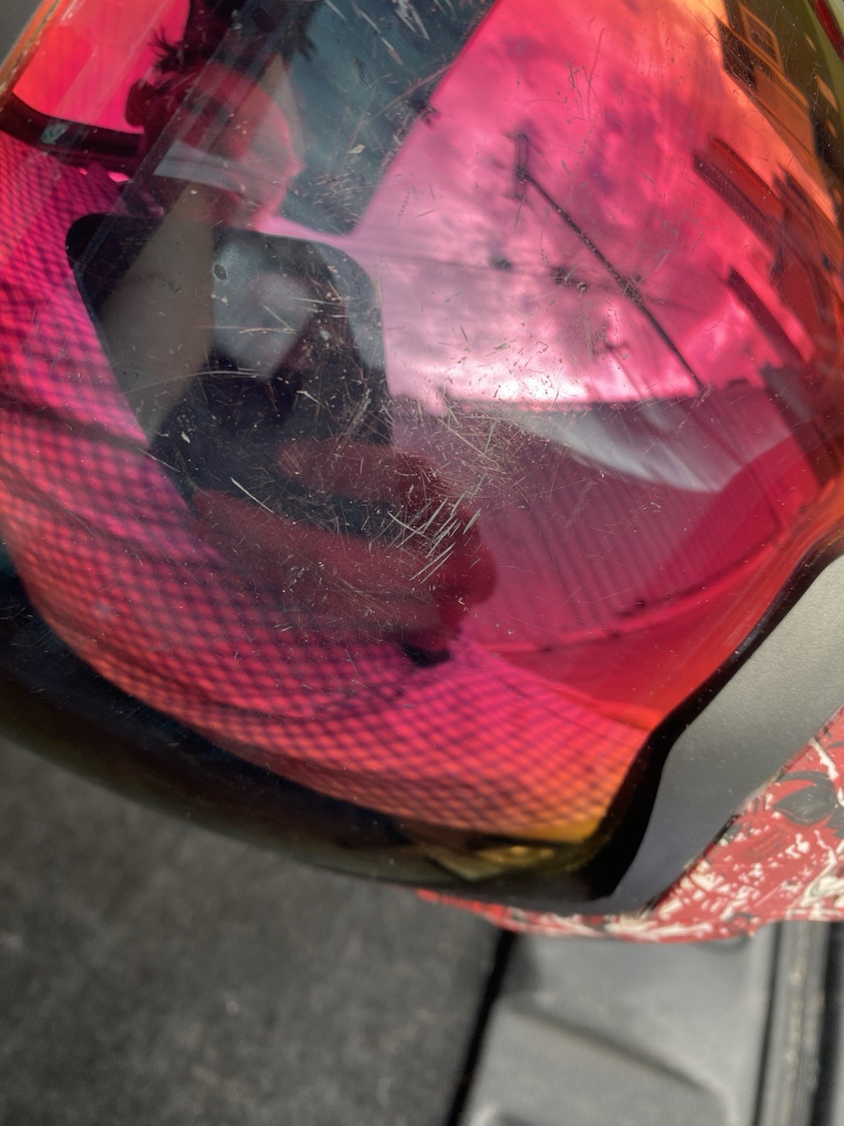 Empire EVS Paintball Mask - Gold & red lens