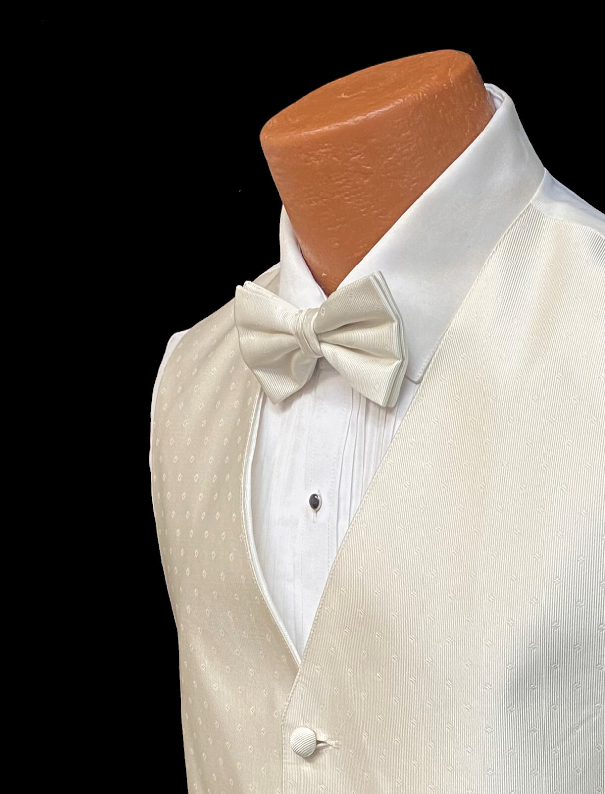 Men's Ralph Lauren Ivory Tuxedo Vest & Tie Adjustable Fullback Free Shipping