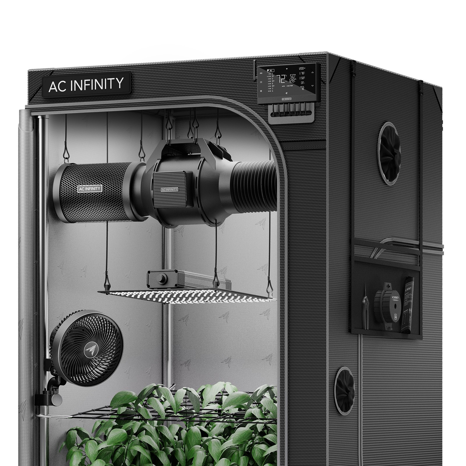 Advance Grow Tent System 3x3, 3-Plant Kit, WiFi-Integrated Controls, 36x36x72"