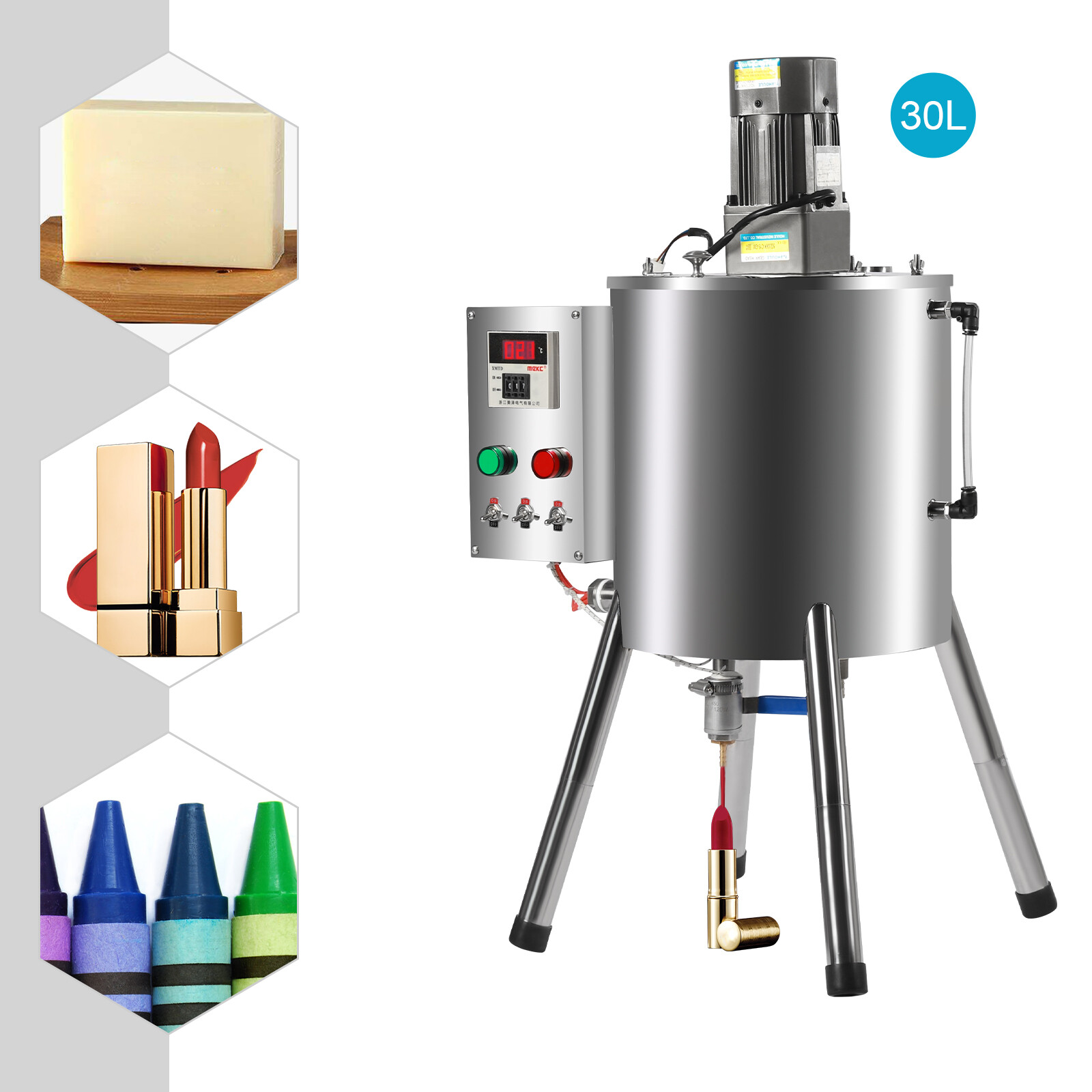 Heating Mixing Filling Machine 30L Stirring Tank Lipstick Paste Filler