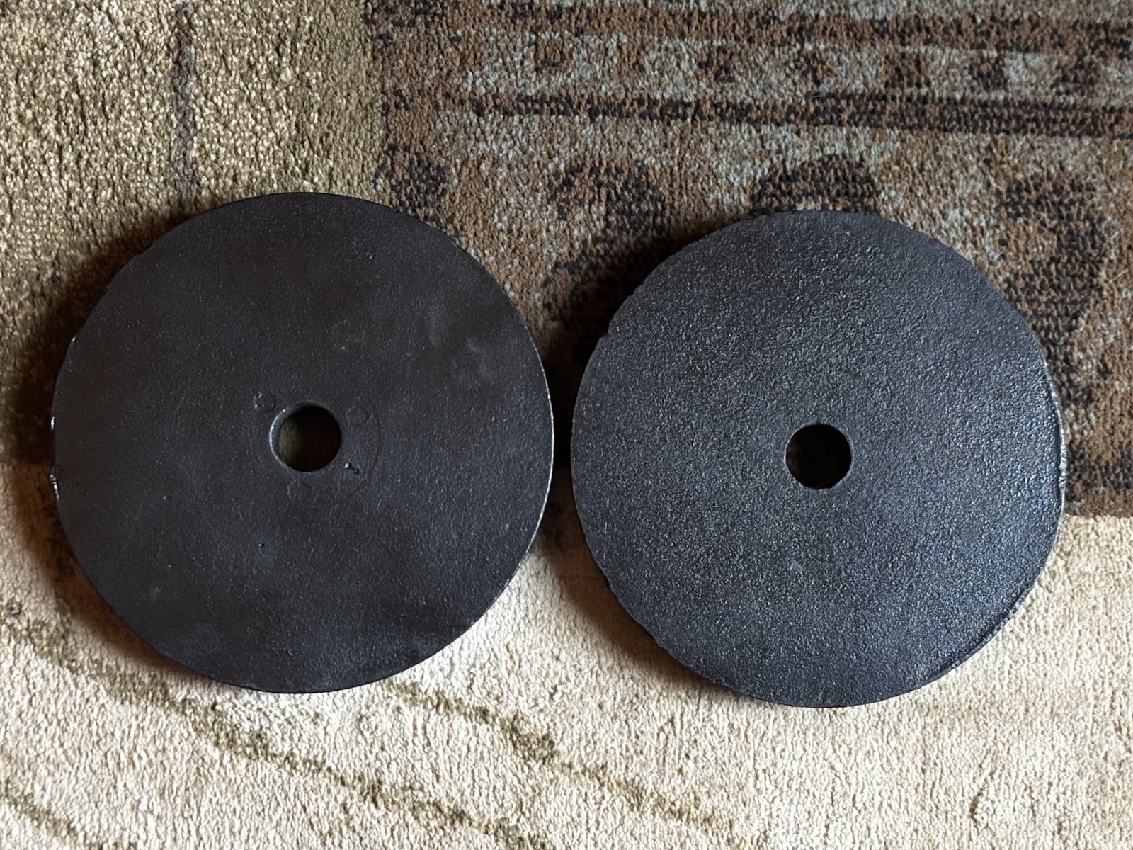 Vintage BILLARD Pro RoadMaster Barbell (2) 10lb Weight Plates 20lbs Made In USA