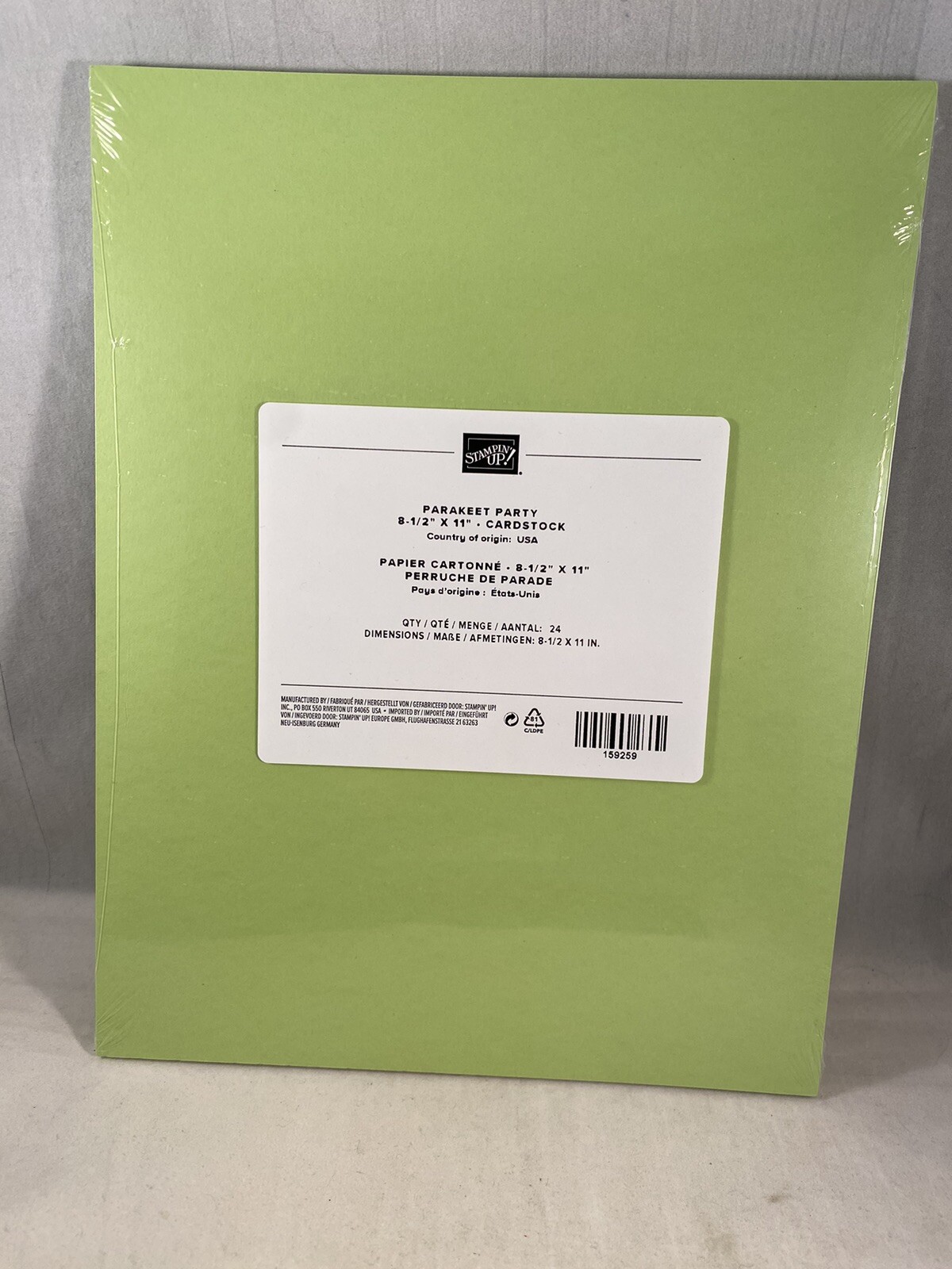 PARAKEET PARTY cardstock Stampin Up 8.5 X 11 Retired A23 23-24 In Colors