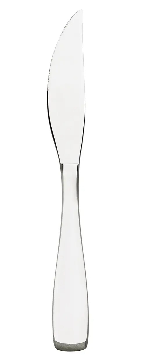Browne Foodservice 9.25" Stainless Steel Modena Serrated Steak Knife - 1 dz