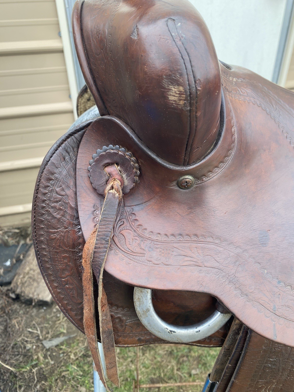 Antique/Vintage 14.5" Texas Tanning Mfg / TexTan slick seat Western saddle
