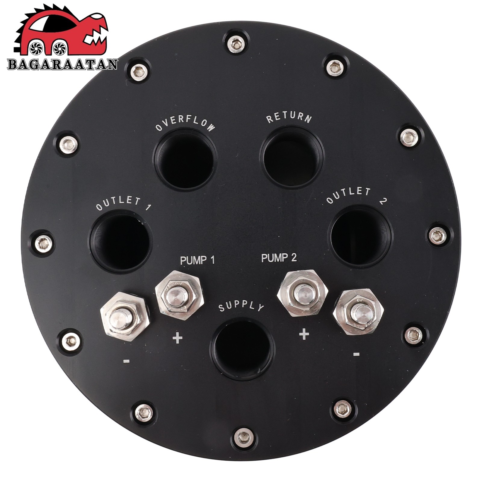 ALUMINUM 2.8L Fuel Surge Tank For Single OR 2.6L Dual 39-40mm Pumps 8AN Ports US