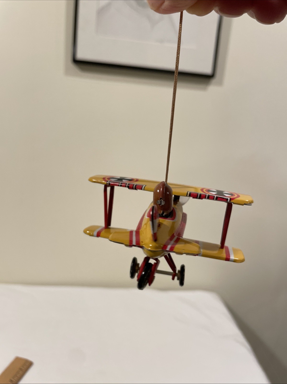 Schylling Bi-Plane Tin Toy Christmas Ornament Collector Series 3.5in