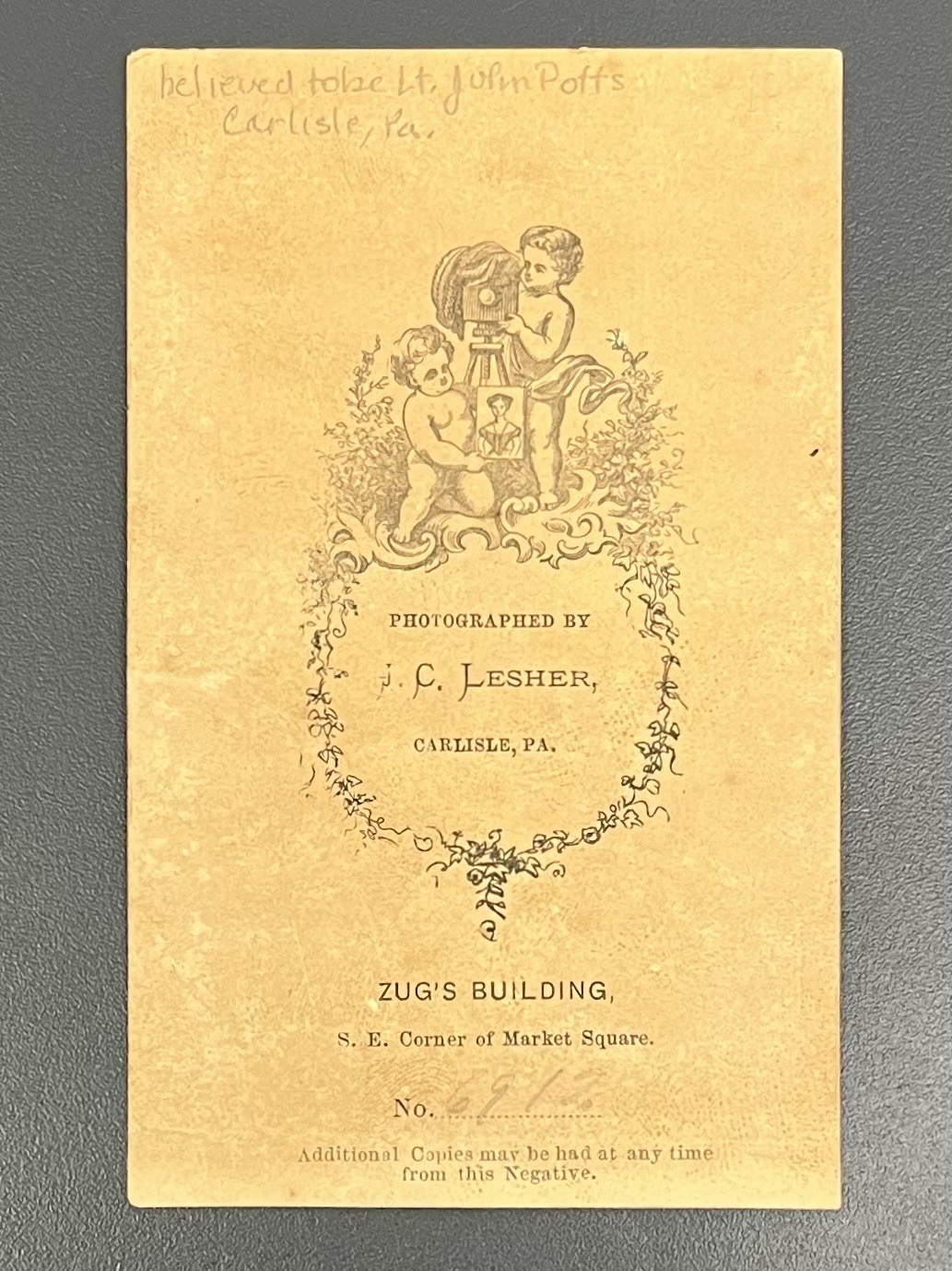 Civil War Soldier’s CVD Image - Lt. John Potts Wounded Antietam & Fredericksburg