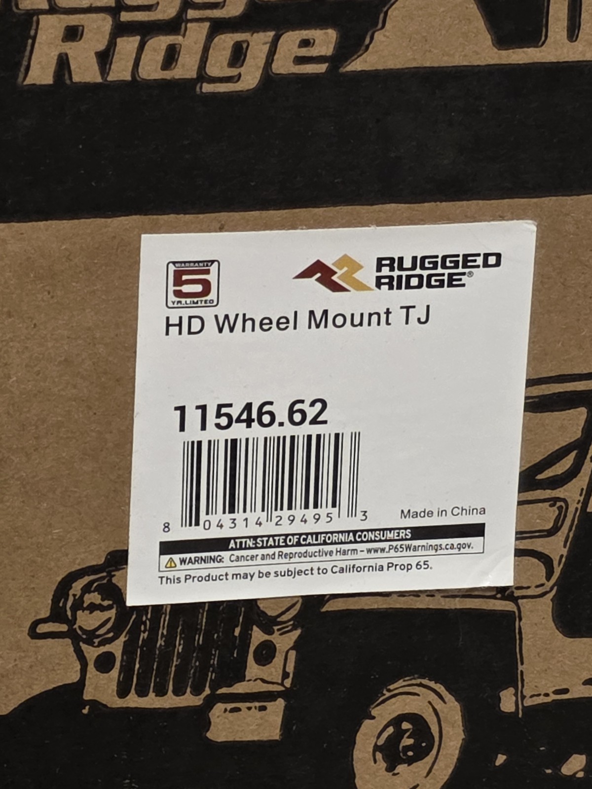 Rugged Ridge 97 -06 Jeep Tire Carrier 11546.62 Spartacus HD Wheel Mount YJ TJ LJ