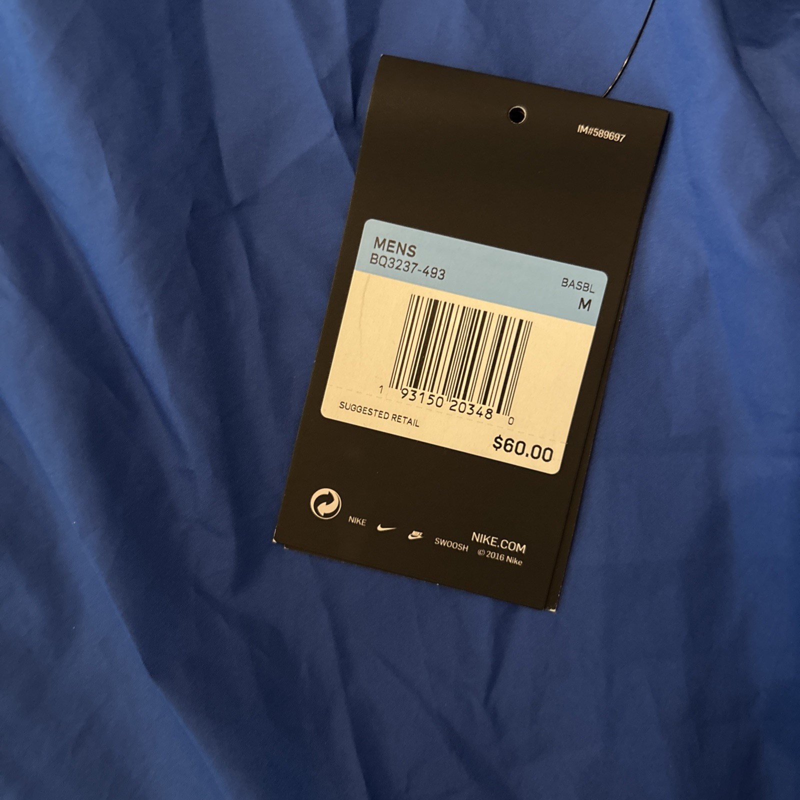 NEW Nike Dri-FIT Wind Jacket Blade Collar Snap Button Mens Medium $60