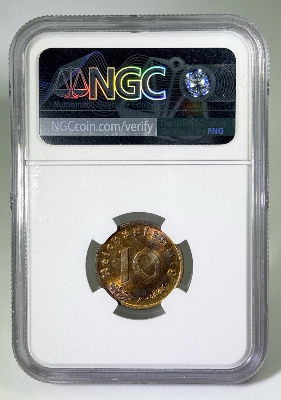 1937A GERMANY 10P NGC MS 62