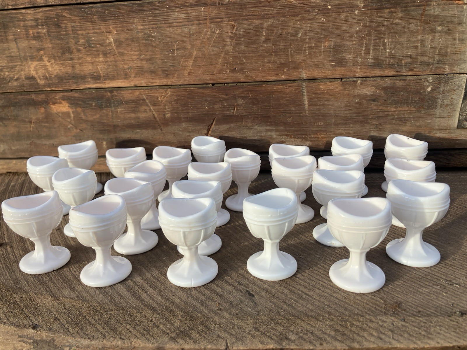 Vintage Milk Glass Slag Eye Wash LOT OF 24 Apothecary Medical