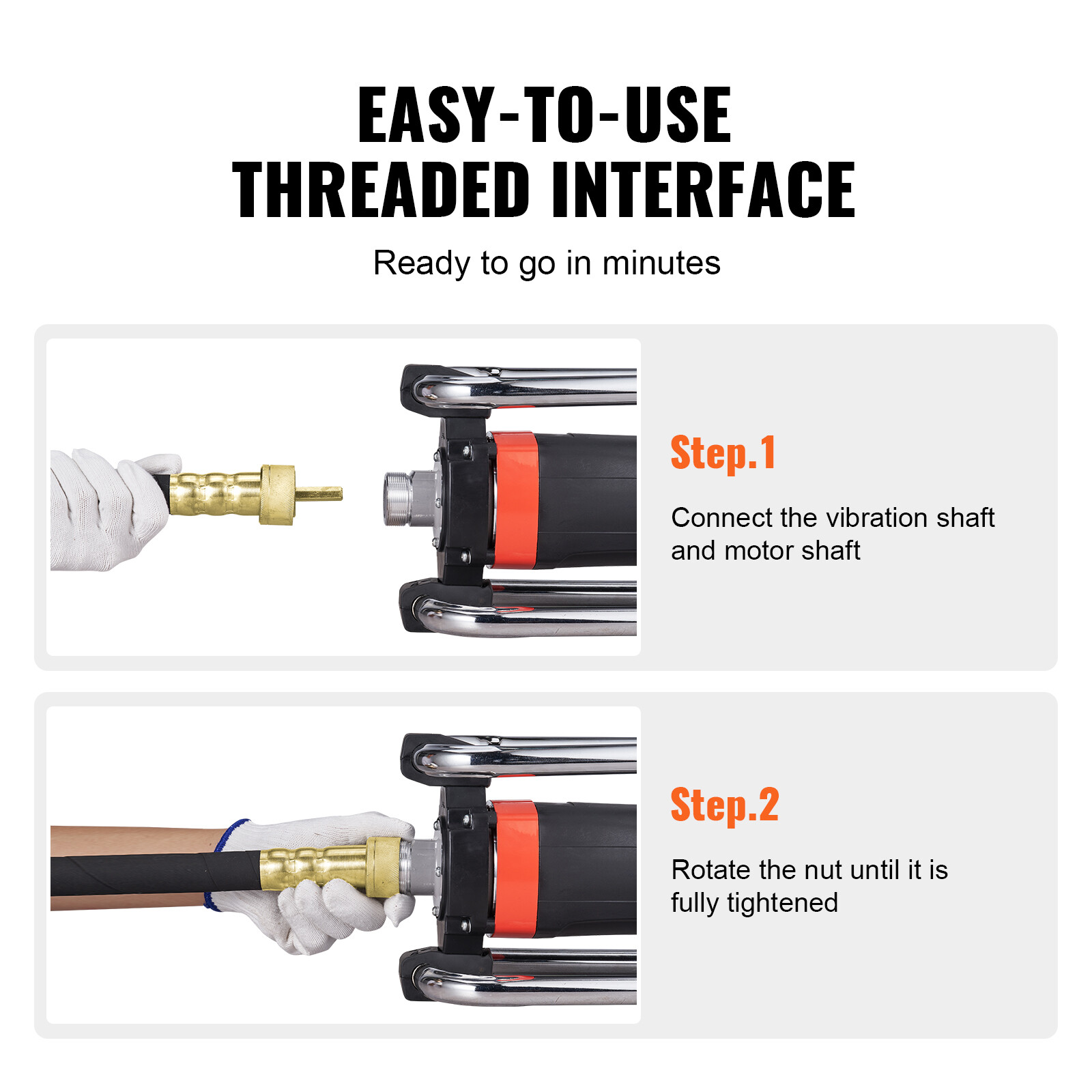 VEVOR Electric Concrete Vibrator 1500W 14-3/4 feet Poker to Remove Air Bubbles