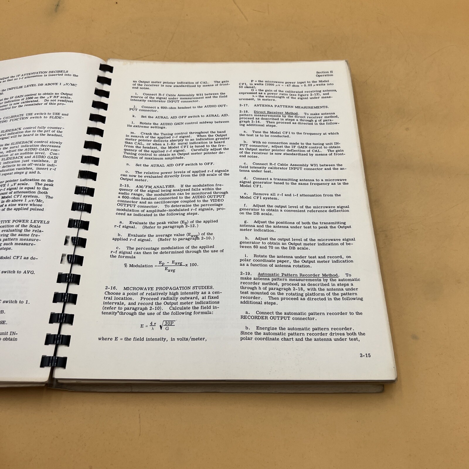 POLARAD CALIBRATED FIELD INTENSITY RECEIVER MODEL CFI OPERATING REPAIR HANDBOOK