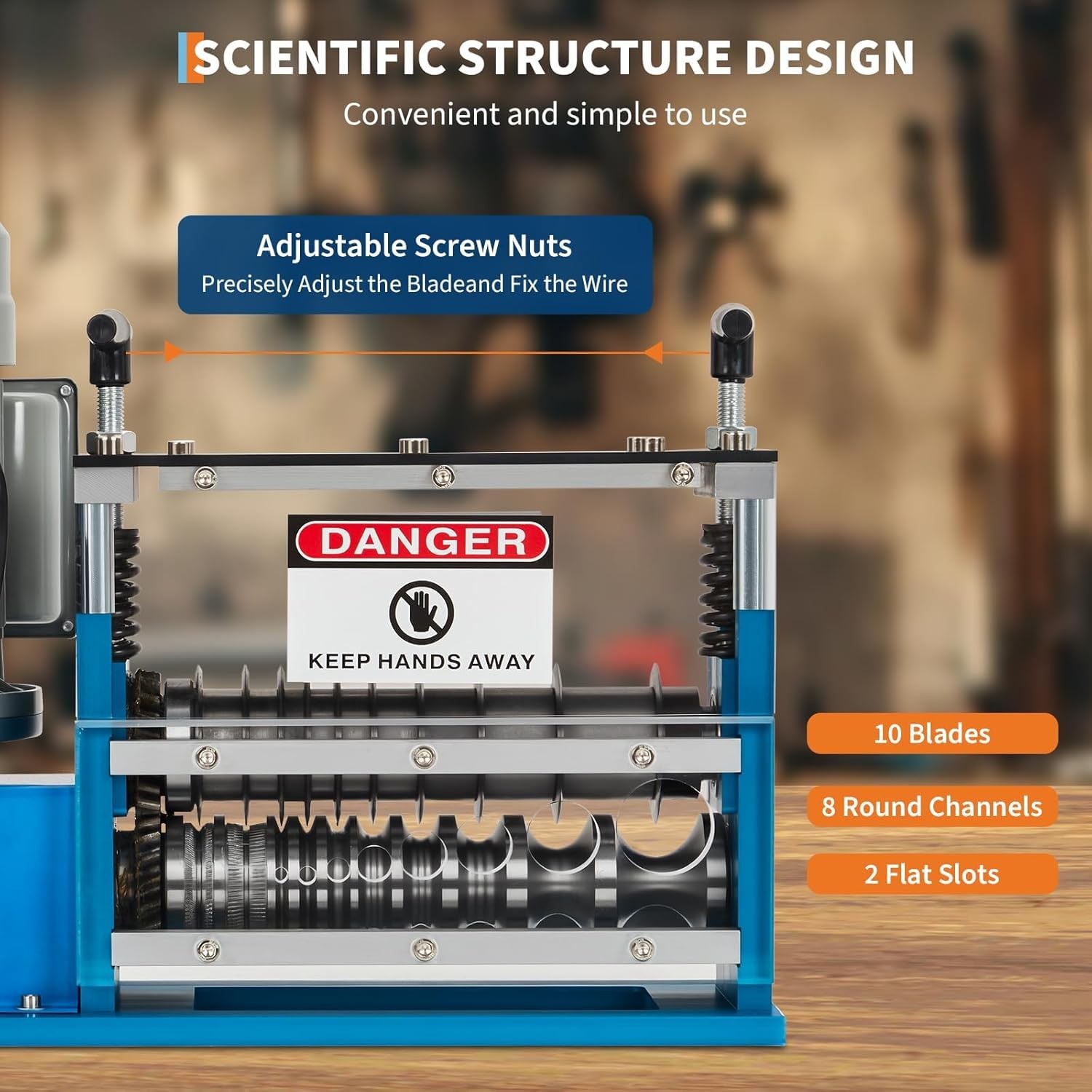 370W Electric Wire Stripping Machine Portable 0.06"-1.5" Scrap Cable Stripper