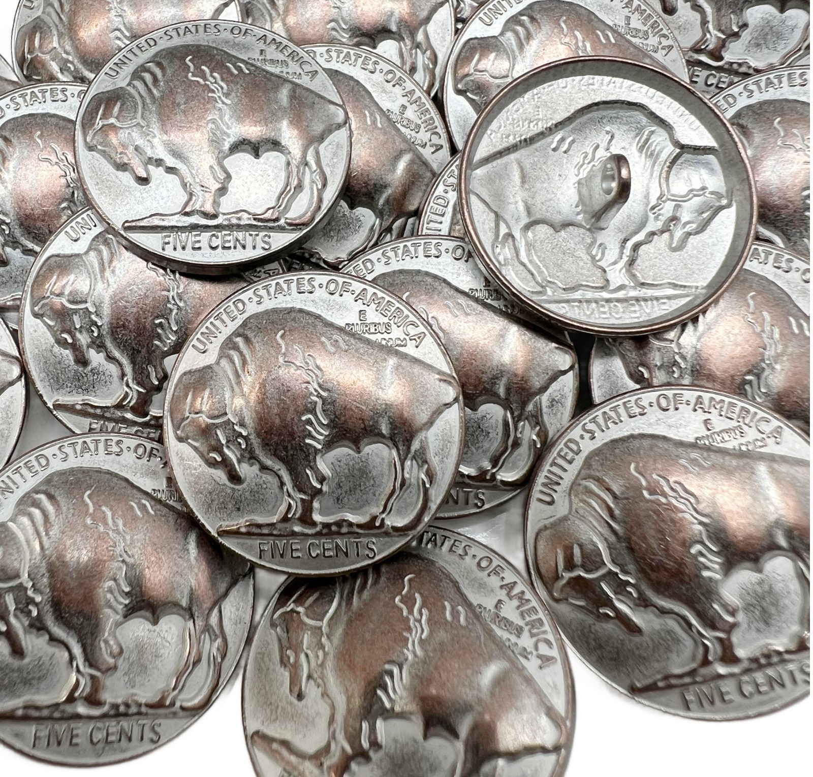 10PC Rustic Red Copper Buffalo Rustic Metal Buttons Shank Buttons 1" 26mm