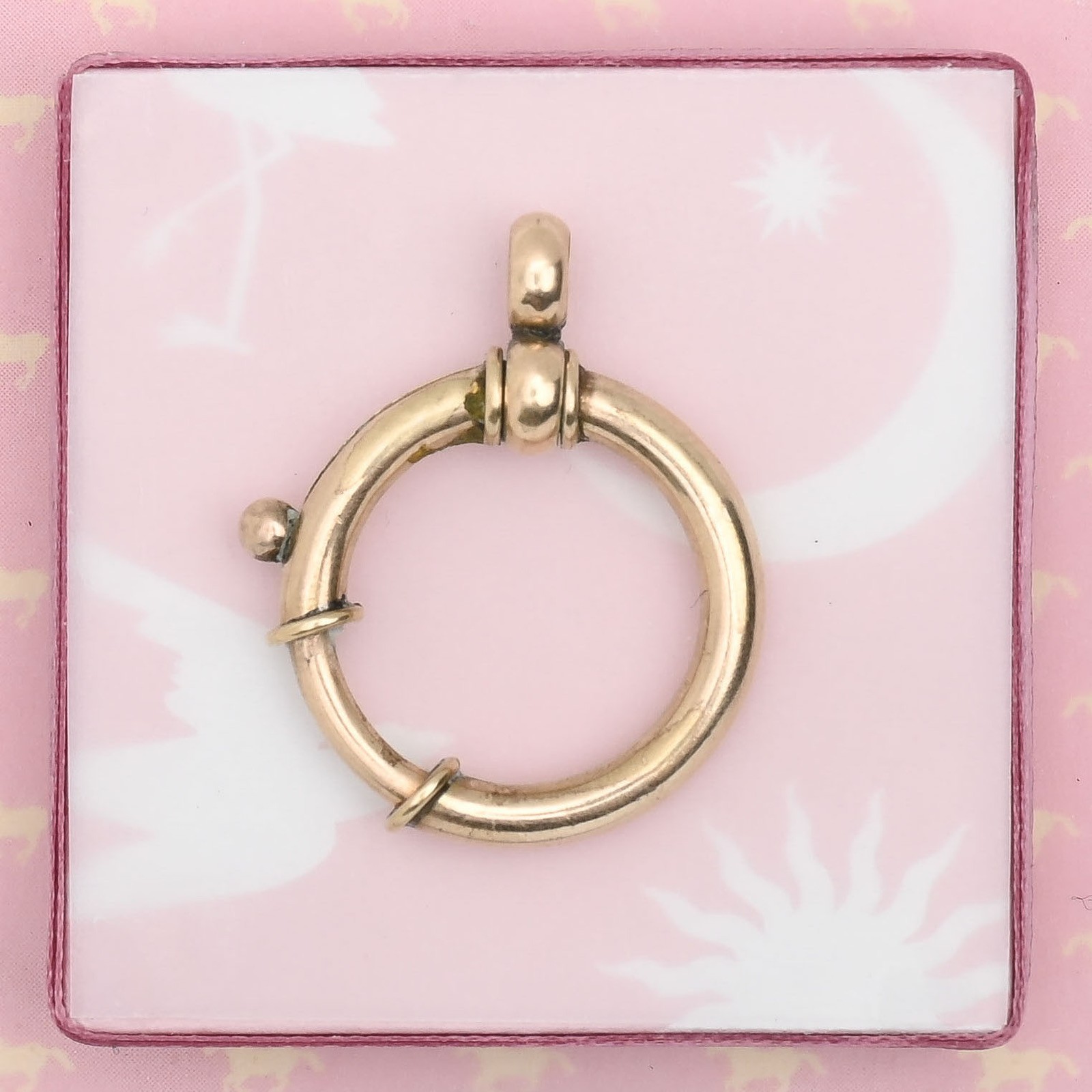 Antique Victorian Gold Filled OVERsized Spring Ring Clasp for Charm Pendant