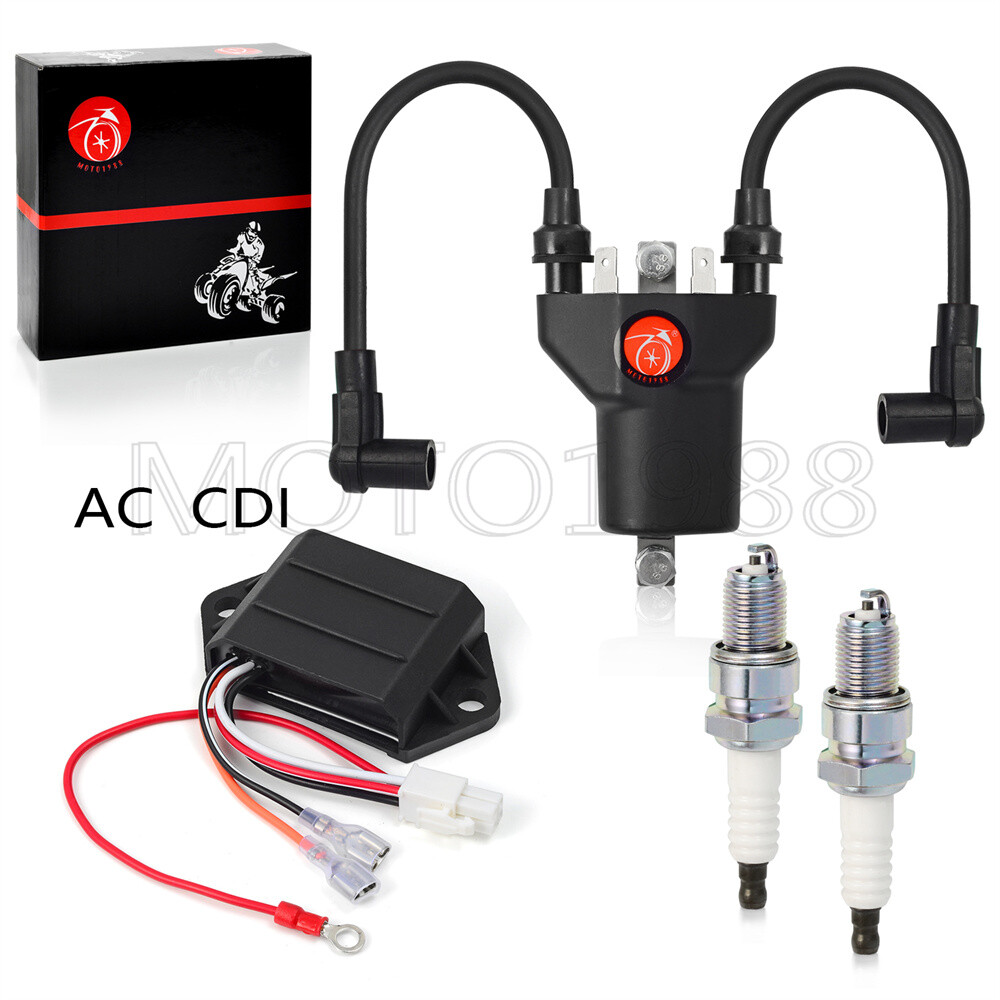 Ignition Coil Spark Plugs AC CDI Ignitor For EZGO Golf Cart 4 Cycle Gas 1991-02