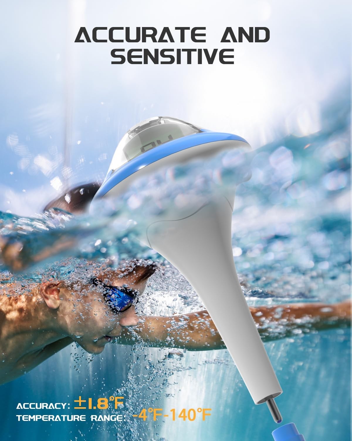 Wireless Swimming Pool Thermometer model ET214-S, usb rechargeable, Aquarium