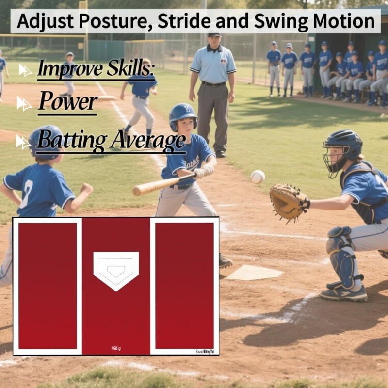 Baseball and Softball Hitting Mat for Batting Stance Practice