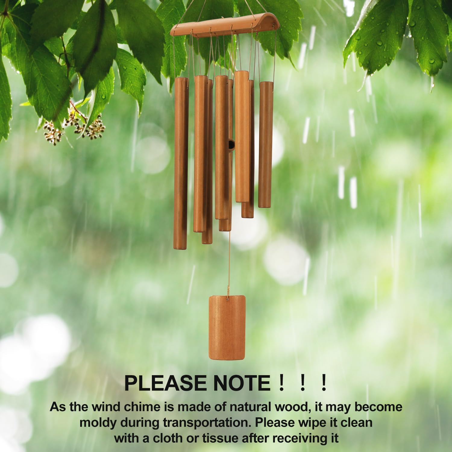 Wind Chimes for Outside, Sympathy Wind Chimes Bamboo Windchimes Outdoors with Na