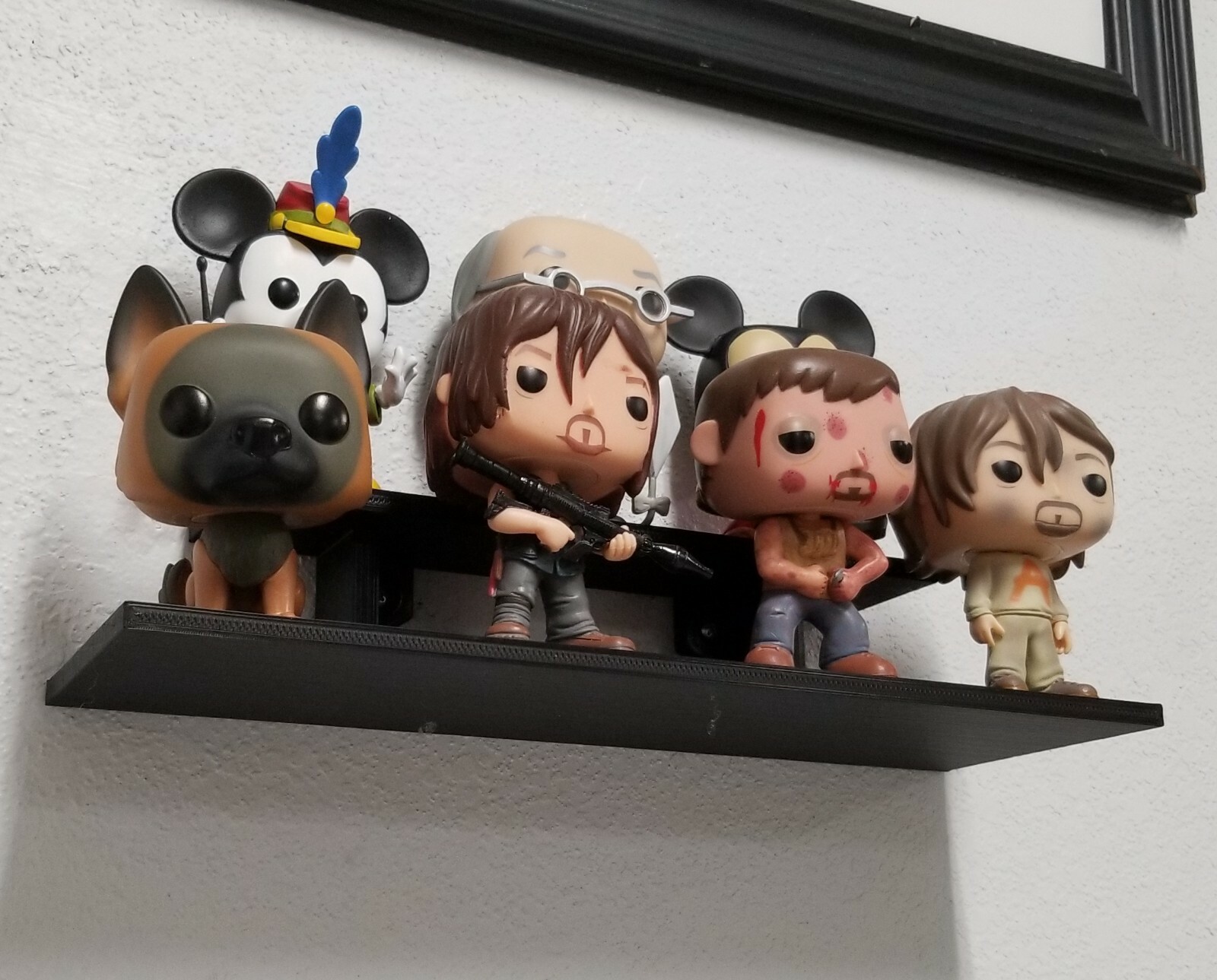 12 inch Long Black 2-Tier Display Wall Shelf for small Items and Figurines