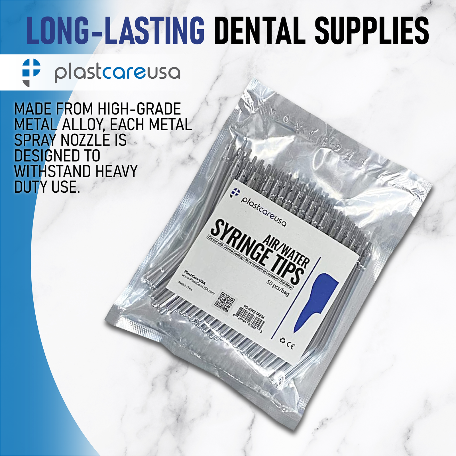 Metal Dental Air Water Syringe Nozzles 3 Way Autoclavable Reusable