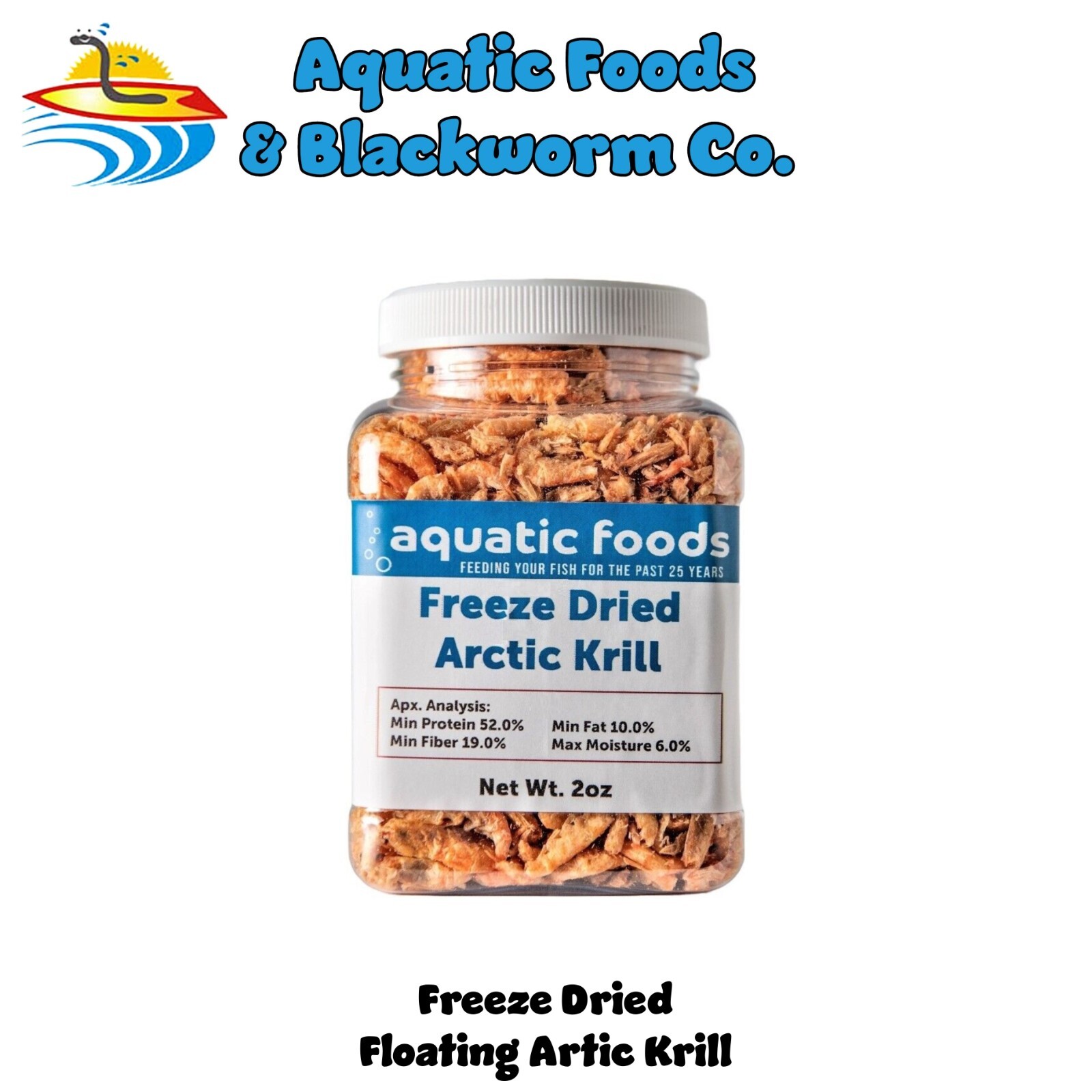 Krill -Freeze Dried Arctic Krill for All Tropicals, Marines, Koi, Turtles. Jar
