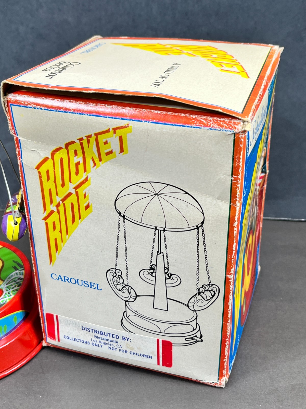 Rocket Ride Carousel Schylling Toys 2000 Vintage Tin Toy NOS in Box TESTED