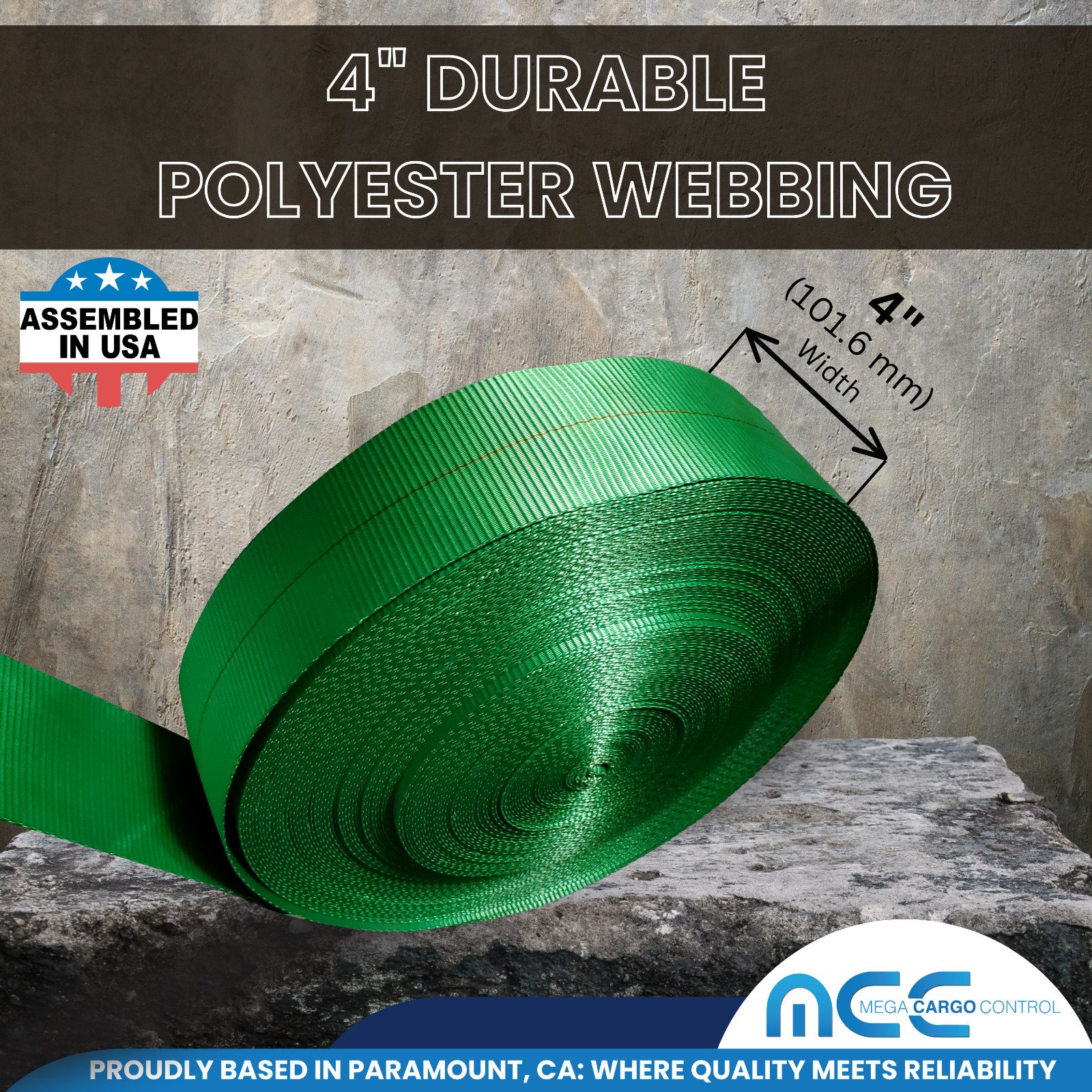 USA 2 Pack 4" x 5' Roll Off Container Winch Strap w/ Flat Hook 5400 LBS GREEN