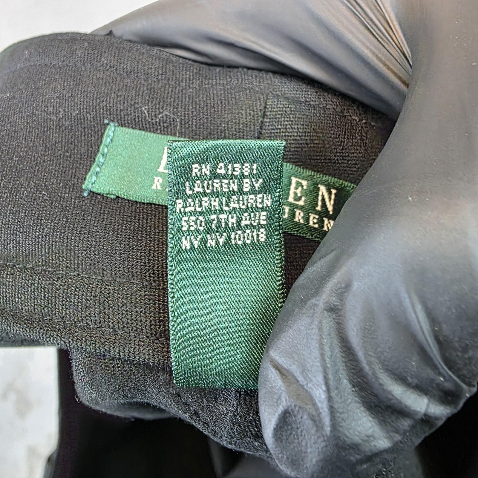 Lauren Ralph Lauren Skirt Womens 20W Black Pencil Zip Pockets Stretch Slit