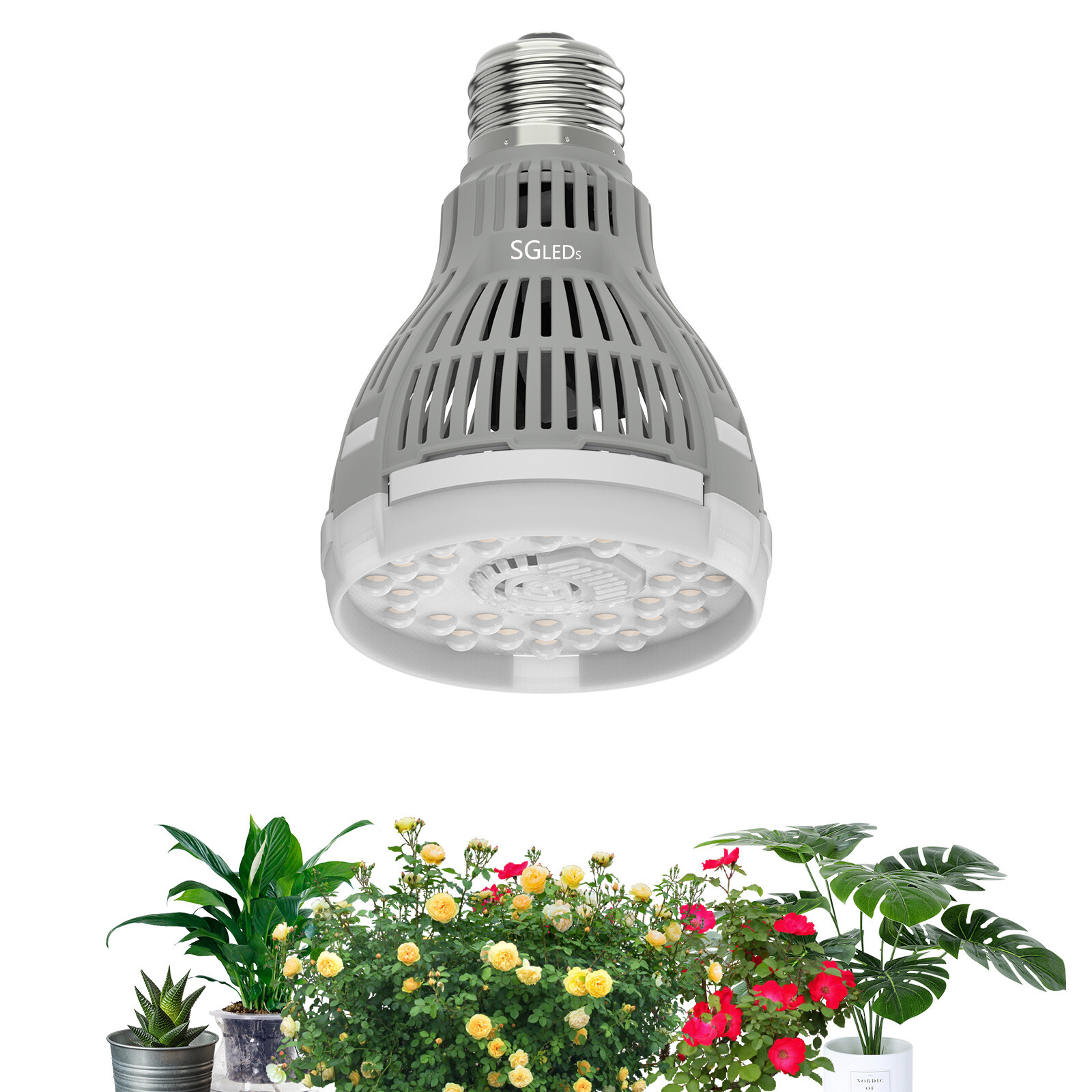 LED Grow Light Bulb 15W (200W Equivalent) Full Spectrum Plant Veg Bloom SANSI