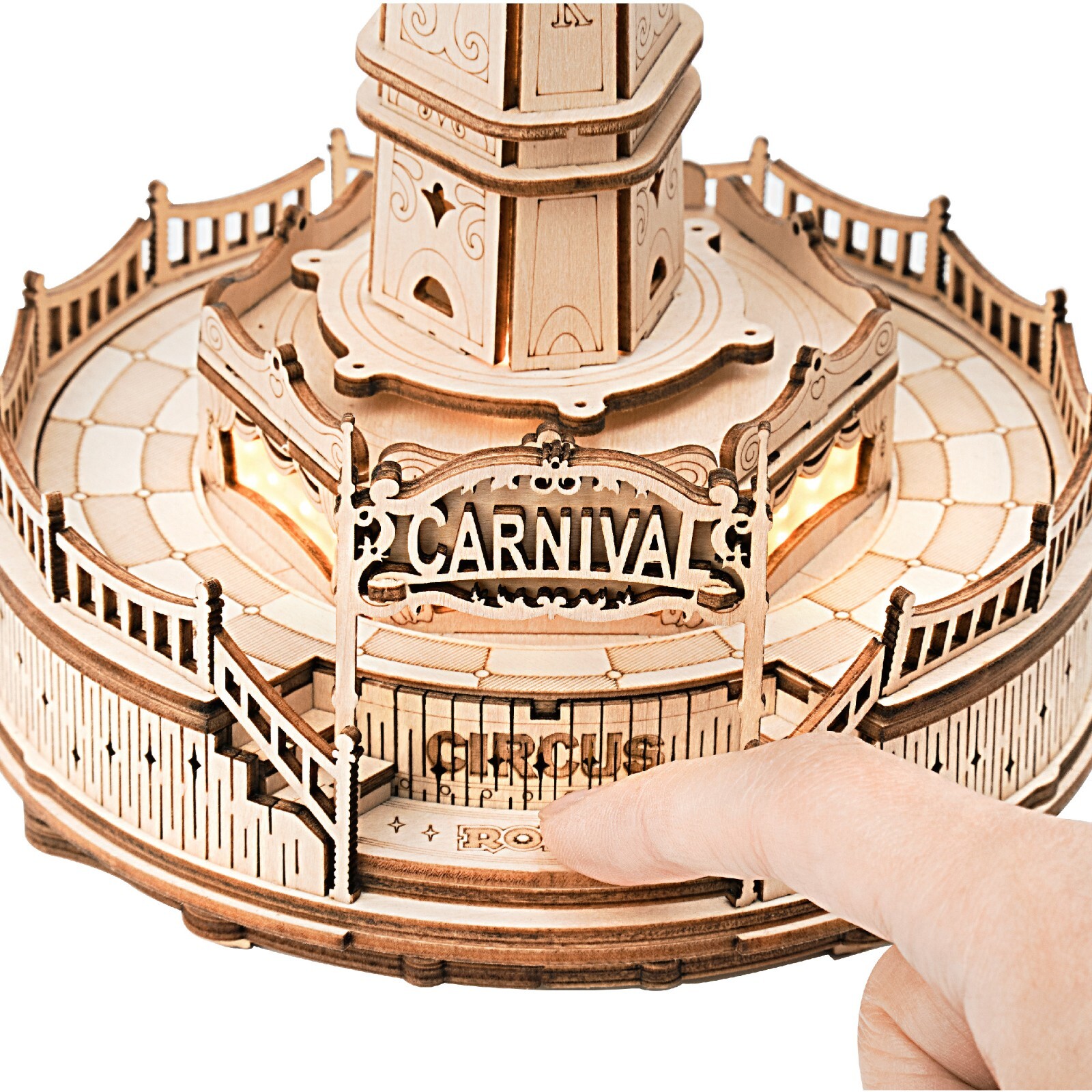 ROKR 4kit Pinball ParachuteTower SwingRide TeaCup MusicBox 3DWoodPuzzle XmasGift