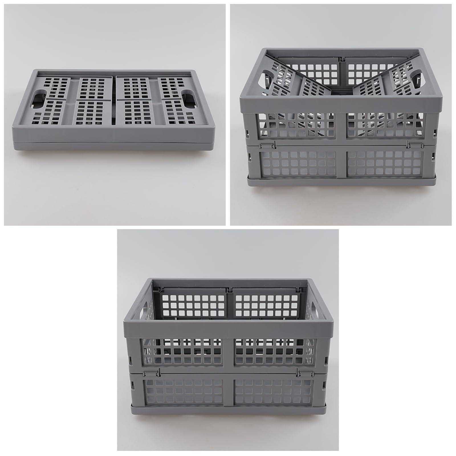 15 Liter Collapsible Storage Crate, Foldable Plastic Crates Set of 4