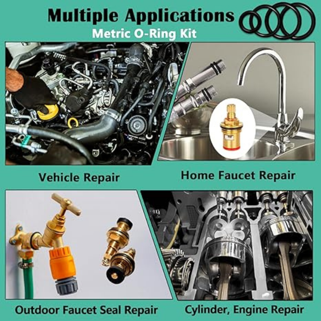 1020 Pcs O Ring Kit 20 Size Nitrile Rubber Oring Assortment Set for Car Auto Veh