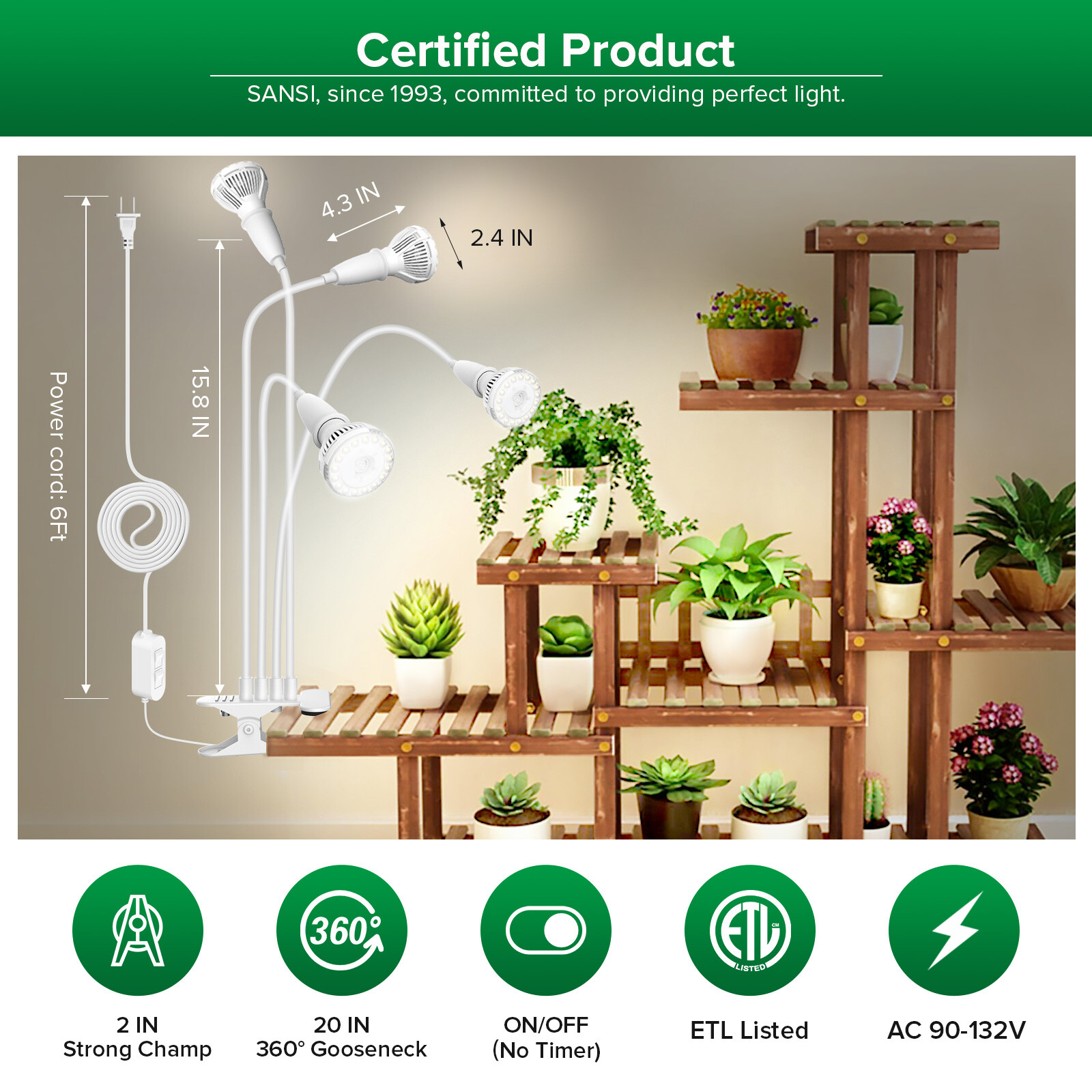 LED Grow Light Plant Growing Lamp Full Spectrum for Indoor Plants Hydroponics