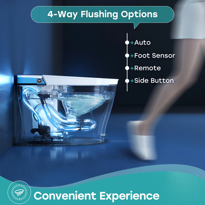 HOROW T38 Smart Toilet Bidet with Powerful Flush Auto Open/Close Lid Art Light