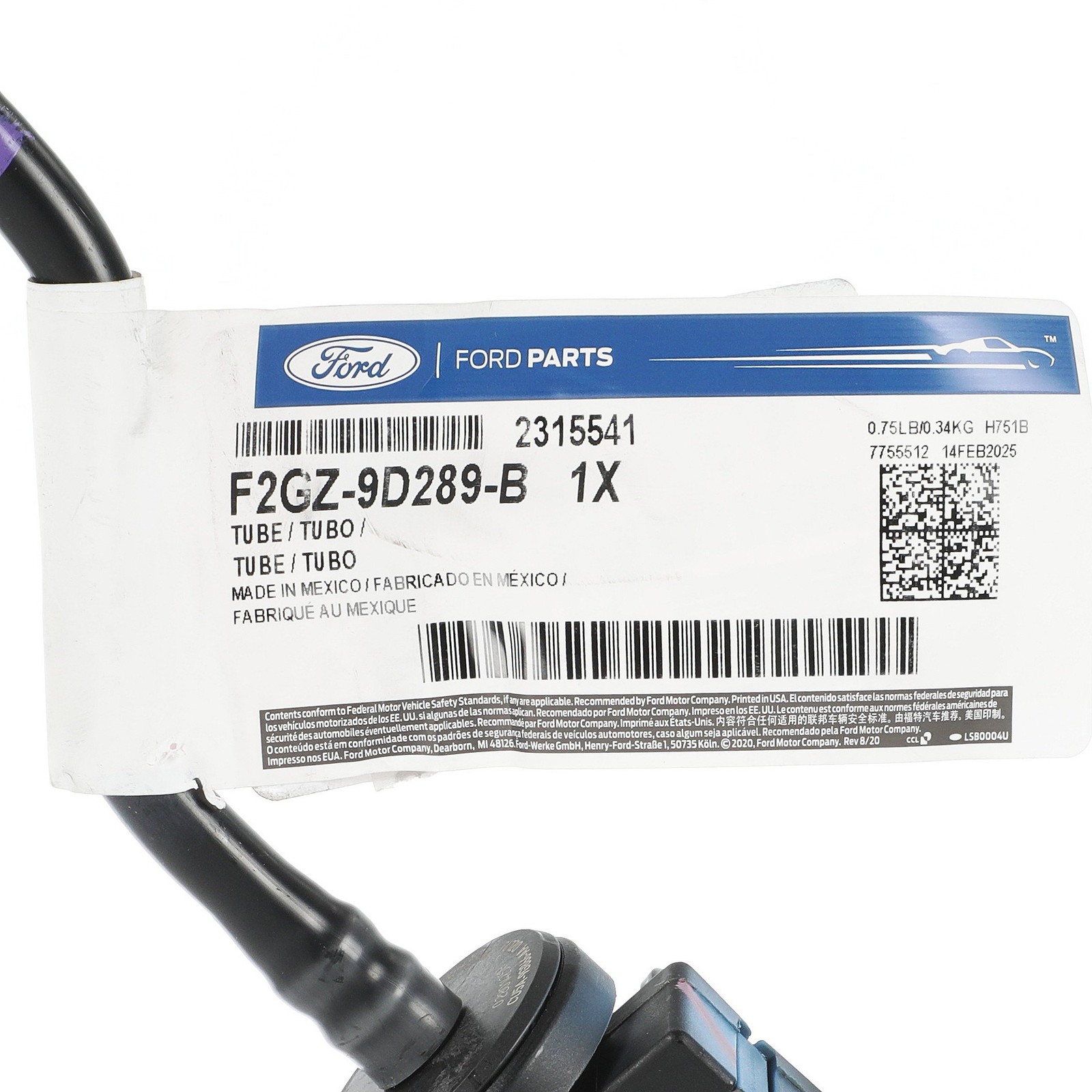 OEM NEW Ford Edge 2015-2019 Fuel Vapour Separator Tube/Purge Valve-F2GZ-9D289-B